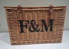 F&M Large XL Wicker Hamper Basket Fortnum And Mason Storage Chest Coffee Table