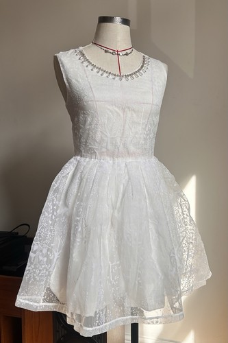 Fairy white woodland flocked - white,