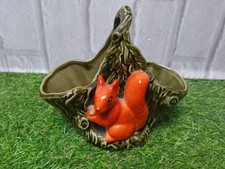 Sylvac Woodland Handled Posy Basket with Red Squirrel H 12cm 4240