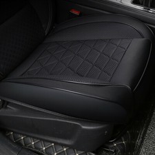 Car Interior Front Seat Cushion PU Leather Breathable Cover Black Protector Mat