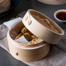 Bamboo Steamer Cooker 10/15/20cm Lightweight Chinese Steamer Basket