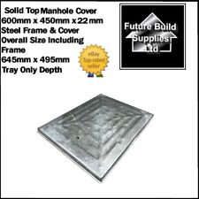 Pedestrian Manhole Cover & Frame 600mm x 450mm x 22mm 2.5T Galvanised Steel