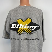 Trixter X Exercise Bike Company Double Sided T Shirt Vtg 2000s Grey Size XL