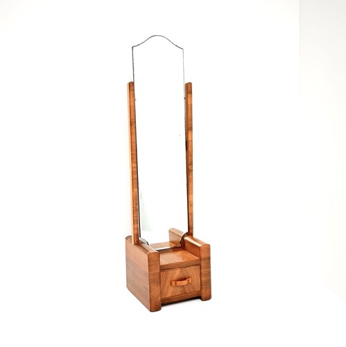Art deco figured walnut cheval - figured,