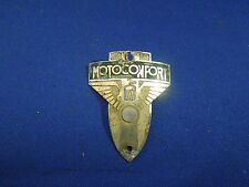 Vintage MotoConfort Bicycle Head Badge Emblem Art Deco Style