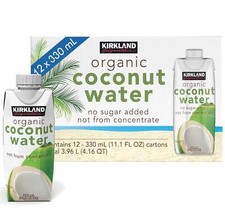 Kirkland Signature Organic Coconut Water Palm Tree No Sugar Carton Pack 12x330ml