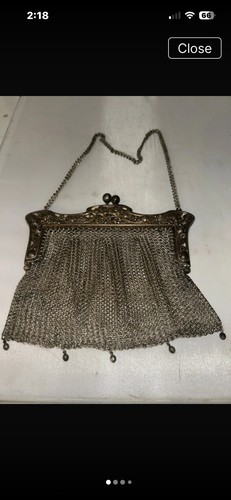 Antique german silver - silver, mesh