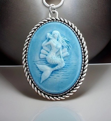 Mermaid necklace distressed - mermaid,