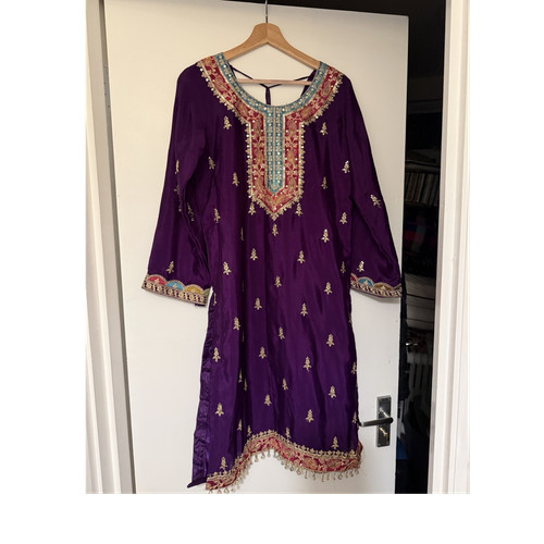 Purple silk blend organza - purple,