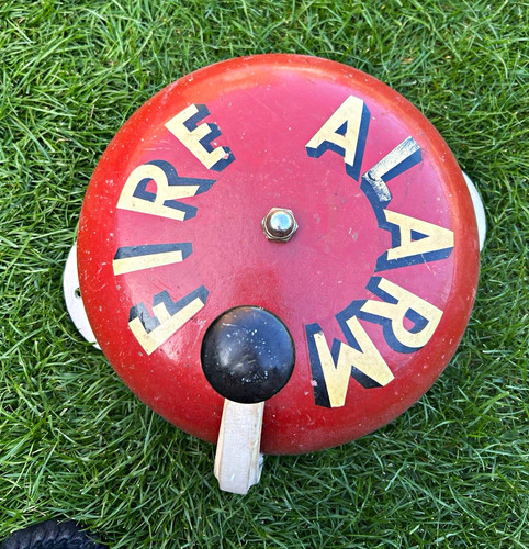 Vintage red metal fire - red, alarm