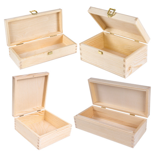 Wooden storage box with hinged - storage,