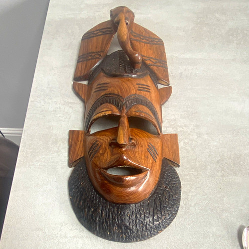 Hand carved wooden tribal - carved,