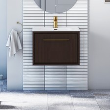 Wall Hung Bathroom Sink Vanity Unit Furniture Cabinet Basin 1 Drawer 600mm