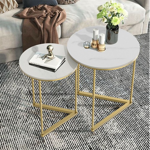 Nesting tables marble round - nesting, of