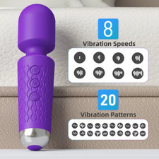 Magic Wand Massager Vibrating Full Body Massager USB Rechargeable Waterproof UK