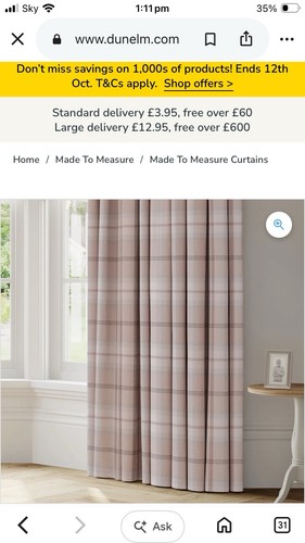 Dunelm highland check eyelet - highland,