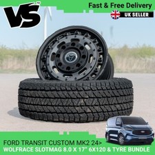 FOR FORD TRANSIT CUSTOM MK2 WOLFRACE SLOTMAG 17" GUNMETAL 6X120 WHEELS & TYRES