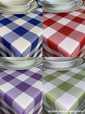 GINGHAM Check Bi-Stretch Polyester TABLE CLOTH - Various Colours