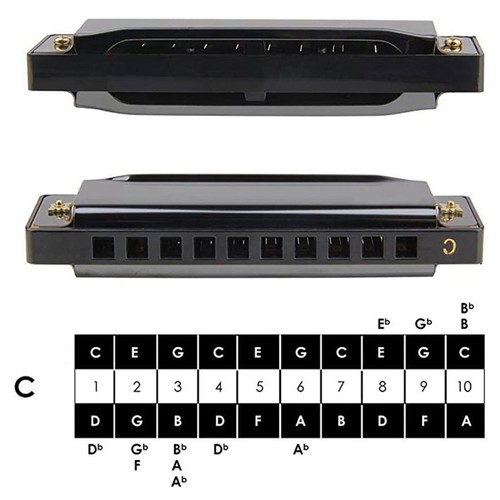 Holes key harmonica for - 10,