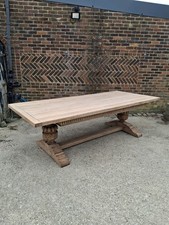 Large Bleached Oak Refectory Dinning Table (8.6 Feet) 