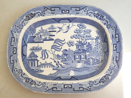 Large antique willow pattern - antique,