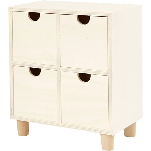 Wooden chest drawers unit - wooden,