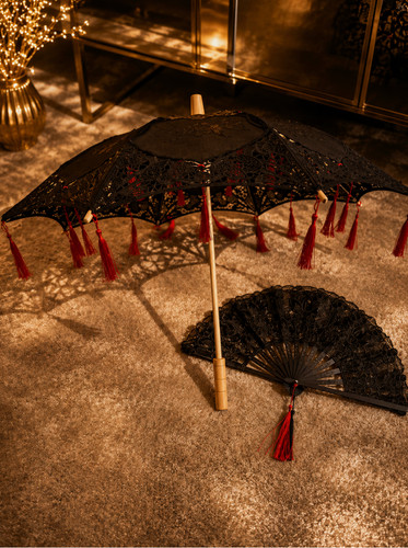 Oriental lace parasol - parasol, &