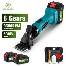 500W Electric Cordless Sheep Shearing Clippers Shears Variable Speed 2 Battery