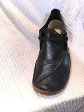 Clarks UK 7black leather quirky active air lace up flat shoes Very Little Wear 