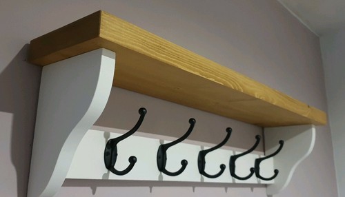 Wooden coat rack with shelf - with, shelf,