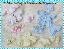 *3* BABYDOLL HANDKNIT DESIGNS KNITTING PATTERNS CBSC FOR 5 & 8" BERENGUER DOLLS