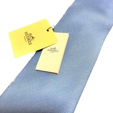 Hermes Light Blue Silk Striped