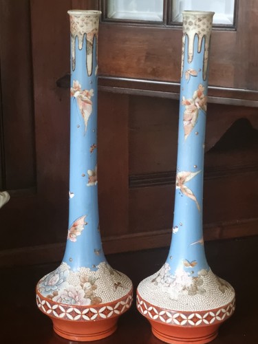 Pair tall satsuma japanese - pair, of