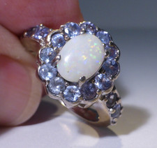 9ct Gold Ring Opal Tanzanite UK Hallmark Size P 4.5 gram Size P Boxed