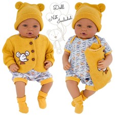 Baby Doll Clothes Set for 20" Reborn BiBi Baby Doll Boy Toy Mustard Mouse Outfit