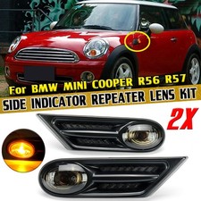 PAIR FOR MINI COOPER R56 R57 LEFT + RIGHT FRONT SIDE INDICATOR REPEATER LIGHTS