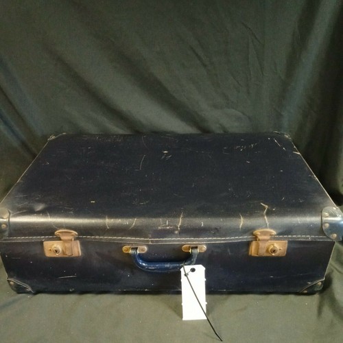 Vintage suitcase large blue - suitcase,