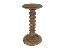 Barley Twist Pedestal Side Table Plant stand Hand Carved wood vintage Barn style
