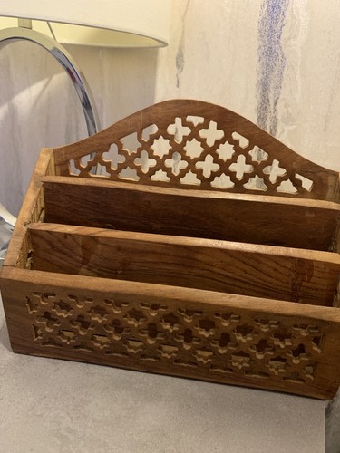 Vintage wooden letter rack - vintage,