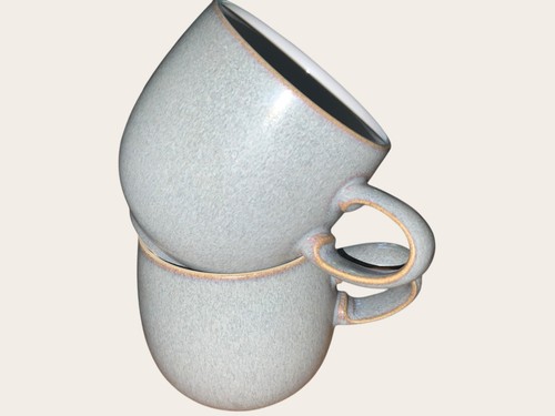 Denby jet grey curve mugs - 2x,