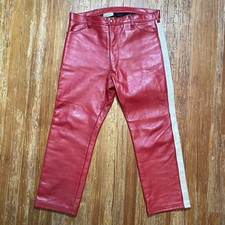 Vintage Langlitz Leathers Pants 39x29 Striped Motorcycle Racing 70s 80s Biker