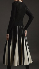 BNWT Karen Millen Pointelle Black and Cream Full skirted Size Small Bnwt £149