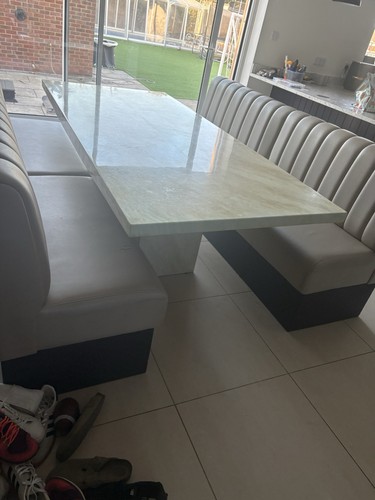 Marble look table 2 faux - marble,
