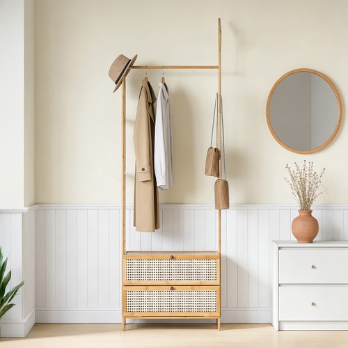 Wooden clothes rail - wooden, rack