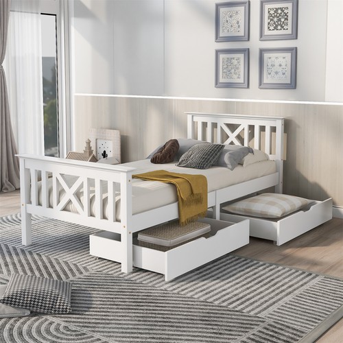 Single bed 3ft white solid - bed,