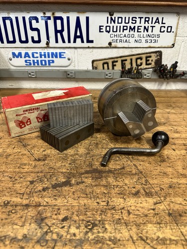 Magnetic chuck for - lathe, or