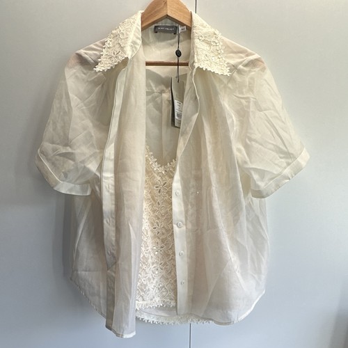 Mint velvet cream sheer lace - cream,