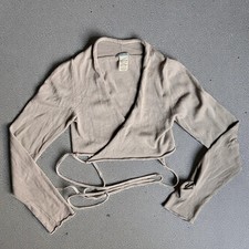 Vintage Sarah Pacini Cropped Ballet Wrap Cardigan S M Minimalist Avant Garde