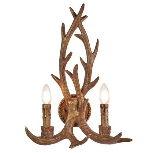 Lights wooden antler finish - lights,