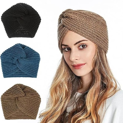 Band knitted head wrap caps - wrap,